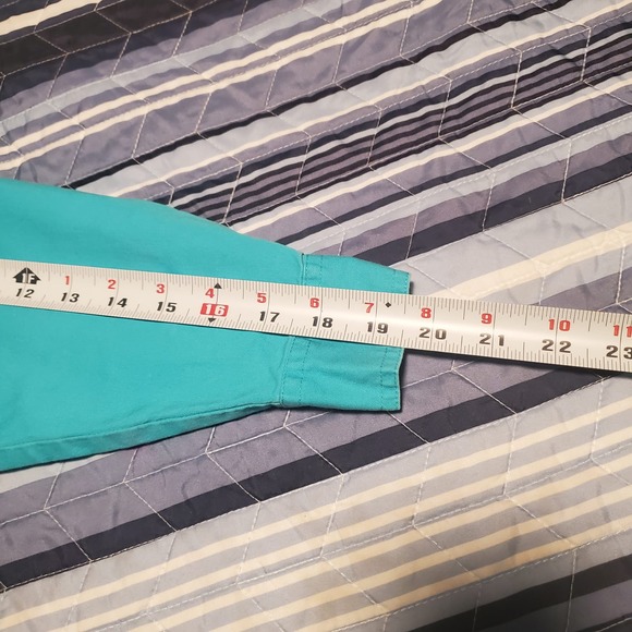 Vintage Nuovo Sz S Aztec Embellished Blue Cotton Cropped Button Up Shirt - Picture 13 of 13